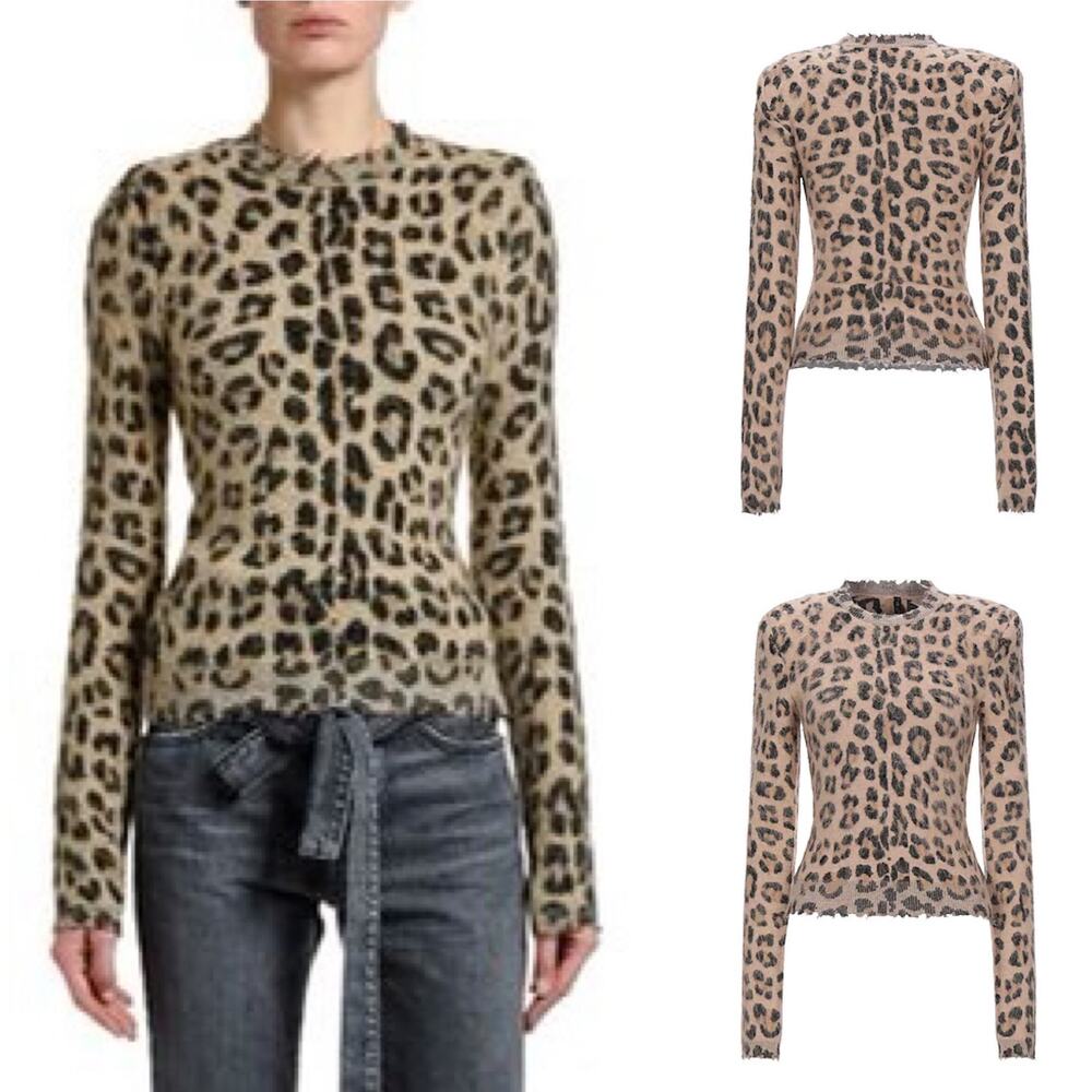Ben Taverniti Unravel Project Animal Print Wool Sweater Size Medium